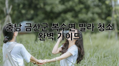충남 금산군 복수면 빌라 청소: 완벽 가이드